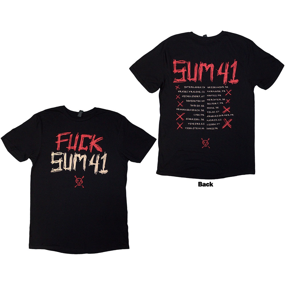 Sum 41 - Tour '24 Fuck Heren Tshirt - Zwart